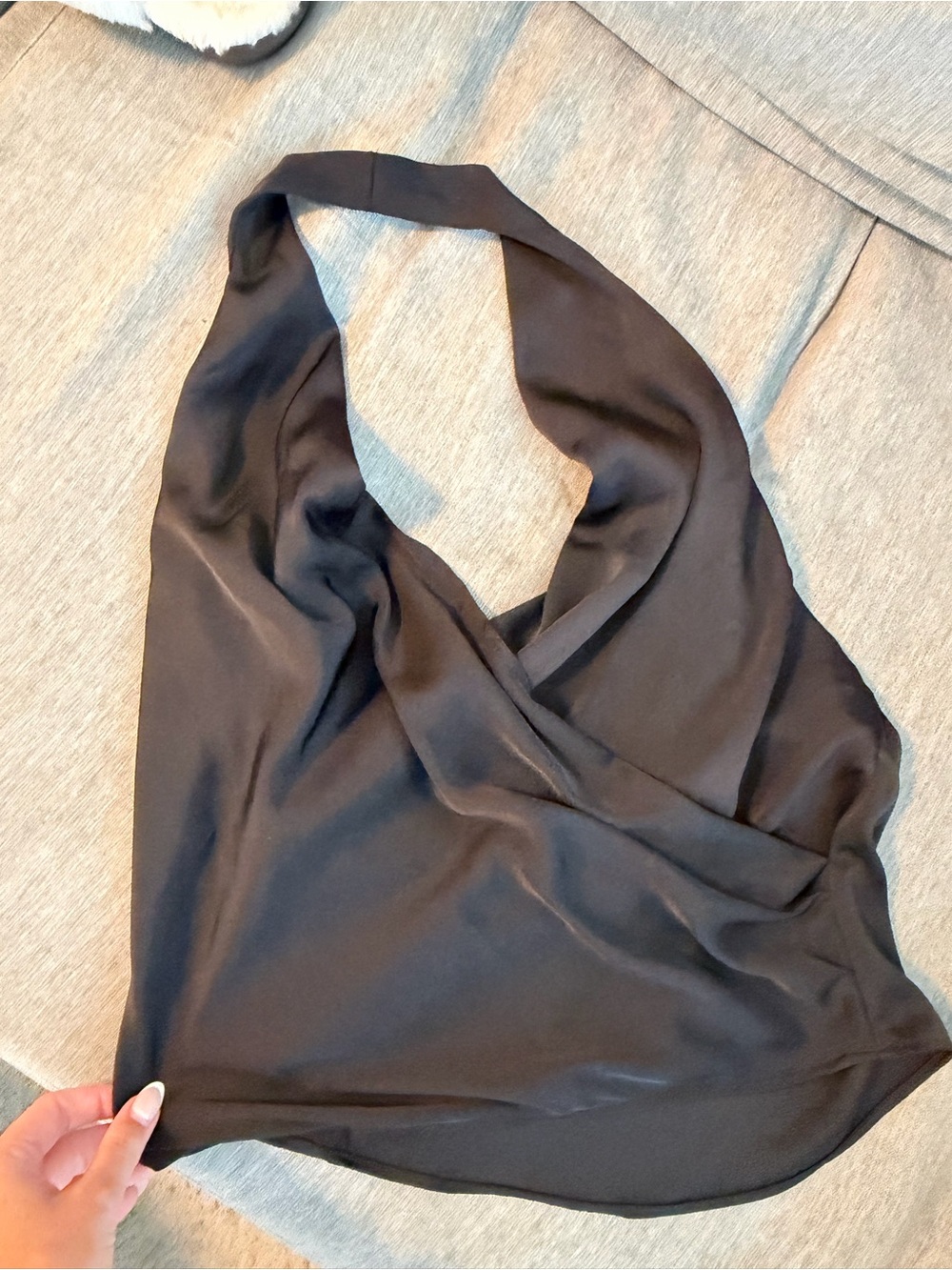 Zara Black Draped Halter Camisole